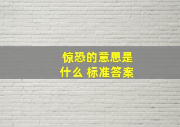 惊恐的意思是什么 标准答案